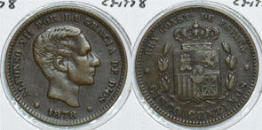Spain 1878 5 Centimos 241036 combine shipping
