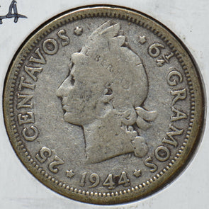 Dominican Republic 1944 25 Centavos 193125 combine shipping