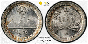 Guatemala 1878 G 1/4 Real PCGS MS67+ finest known PC1057 combine shipping