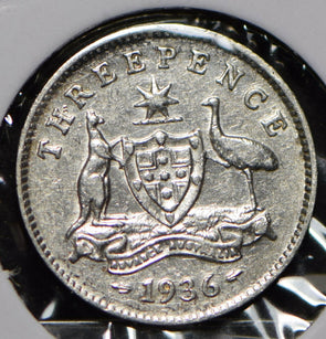 Australia 1936 3 Pence Kangaroo animal Emu  191349 combine shipping