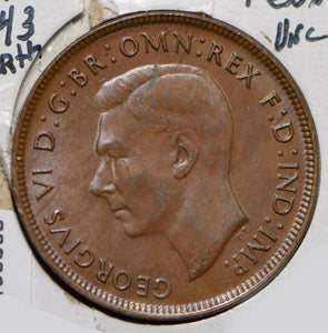 Australia 1943 Penny kangaroo animal  190608 combine shipping