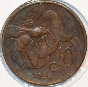 Italy 1926 10 Centesimi Honey Bee animal 151365 combine shipping
