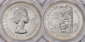 Canada 1958 Dollar PCGS PL 65 British Columbia PC1430 combine shipping