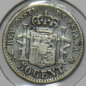Spain 1885 50 Cents 297100 combine shipping