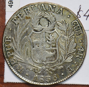 Peru 1836 4 Reales 490272 combine shipping