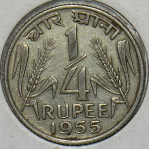 India Republic 1955 1/4 Rupee Lion animal 903488 combine shipping
