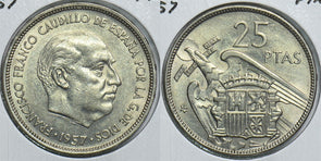 Spain 1957 25 Pesetas 198451 combine shipping