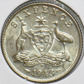 Australia 1943 6 Pence Kangaroo animal Ostrich Georgivs VI 902059 combine shippi