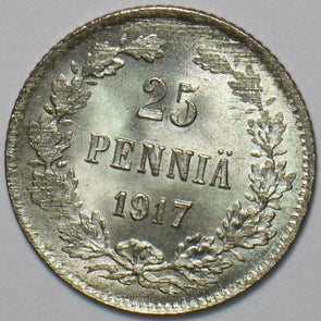 Finland 1917 25 Pennia Eagle animal 294479 combine shipping