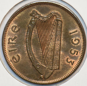Ireland 1953 1/2 Penny Sow with piglets animal 195027 combine shipping