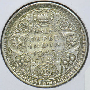 British India 1943 B 1/2 Rupee 151006 combine shipping