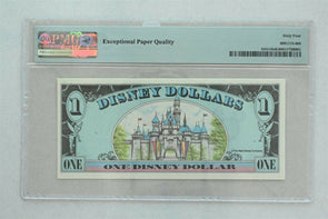 Disney Dollar 1990 Dollar PMG Choice UNC 64EPQ DIS15. Mickey. Sleeping Beauty's