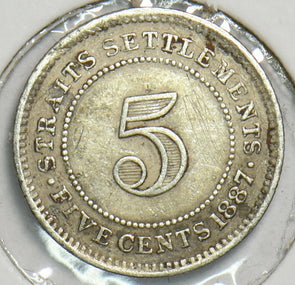 Straits Settlements 1887 5 Cents 153329 combine shipping