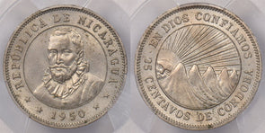 Nicaragua 1950 25 Centavos PCGS MS 64 PI0120 combine shipping