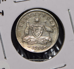 Australia 1934 3 Pence Kangaroo animal Moorhen  191206 combine shipping