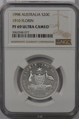 Australia 1998 20 Cents silver NGC Proof 69UC 1910 Florin NG1440 combine shippin