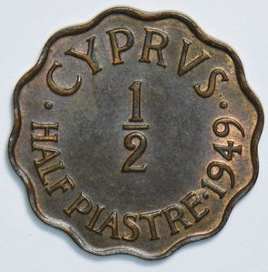 Cyprus 1949 Half Piastre 491529 combine shipping