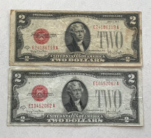 1928G 2 Dollars Lot of 2 FVF,VF RC0371 combine shipping