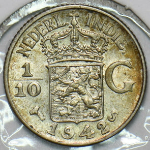 Netherlands East Indies 1942 S 1/10 Gulden 152617 combine shipping