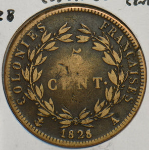 France 1828 A 5 Centimes French colonies 296903 combine shipping
