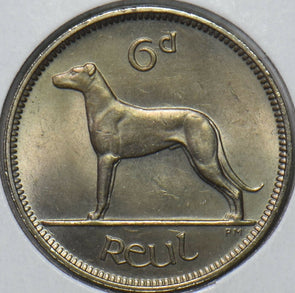 Ireland 1956 6 Pence Wolfhound animal 195005 combine shipping