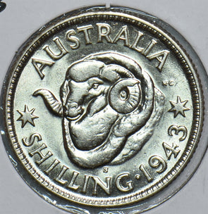 Australia 1943 S Shilling Ram 198843 combine shipping