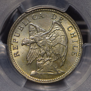 Chile 1932 So Peso  Defiant Condor animal PCGS MS64 PC0528 combine shipping