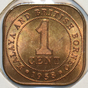 Malaya and British Borneo 1958 Cent 297126 combine shipping
