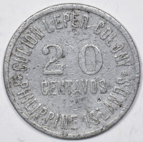 Philippines 1913 20 Centavos Culion Lepar Colony, Rare P0322 combine shipping