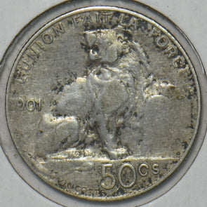 Belgium 1901 50 Centimes Lion animal 151655 combine shipping