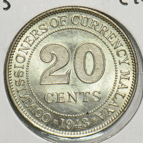 Malaya 1943 20 Cents 491446 combine shipping