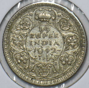 British India 1942 1/4 Rupee 150975 combine shipping
