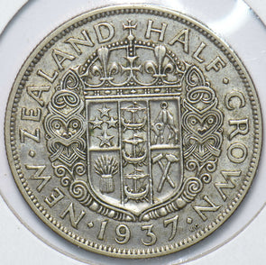 New Zealand 1937 1/2 Crown Ram animal George VI 150562 combine shipping