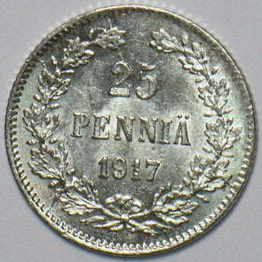 Finland 1917 25 Pennia Eagle animal 294494 combine shipping