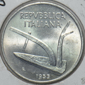 Italy 1953 10 Lire BU 195400 combine shipping