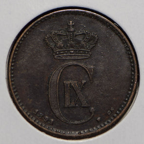 Denmark 1891 2 Ore Dolphin animal  901513 combine shipping