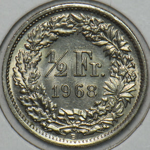 Switzerland 1968 1/2 Franc BU 152205 combine shipping