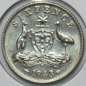 Australia 1943 6 Pence Kangaroo animal Ostrich Georgivs VI 902213 combine shippi