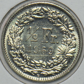 Switzerland 1969 1/2 Franc BU 152203 combine shipping