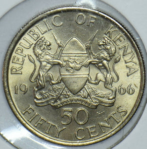 Kenya 1966 Mzeejomo Kenyatta 50 Cents Lions animal First President Of Kenya 1915
