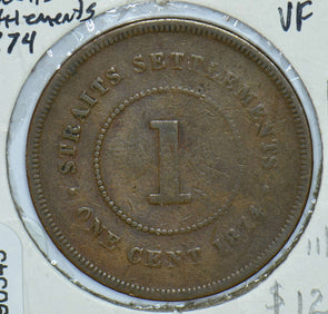 Straits Settlements 1874 Queen Victoria Cent 290545 combine shipping