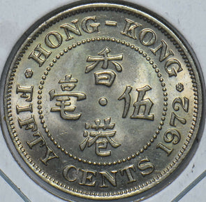 Hong Kong 1972 50 Cents UNC 296573 combine shipping