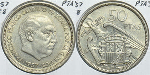 Spain 1957 50 Pesetas 58 198462 combine shipping