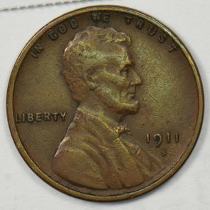 1911-S Lincoln Wheat Cent VF+ U0347