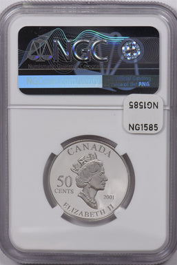 Canada 2001 50 Cents Silver NGC Proof 70 Ultra Cameo The Sled Perfect 70 NG1585