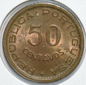 Portugal 1953 Angola 50 Centavos Elephant animal Horse 192532 combine shipping