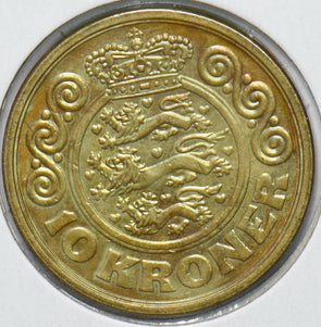 Denmark 1989 Margethe II 10 Ore Lion animal 901973 combine shipping