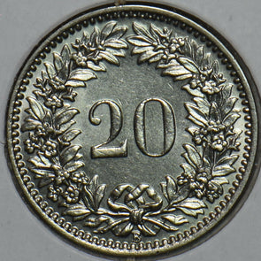 Switzerland 1925 20 Rappen UNC 297489 combine shipping