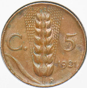Italy 1921 5 Centesimi Vittorio Emanvele III 292947 combine shipping