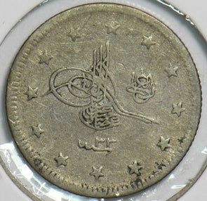Turkey 1907 AH1293 2 Piastres 152826 combine shipping